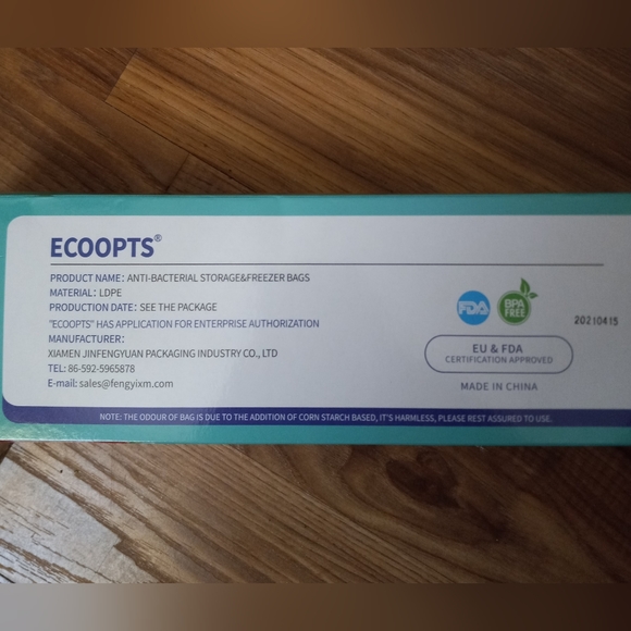 3 Pack Compostable + Antibacterial Plastic Baggies- 1 Gallon Storage/Freezer Bag - Picture 4 of 7